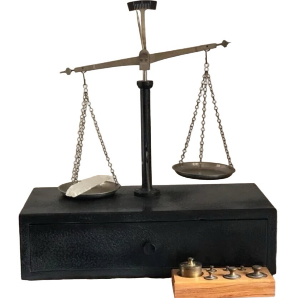 Vintage * MCM German Beam Scale with Weights & Measures